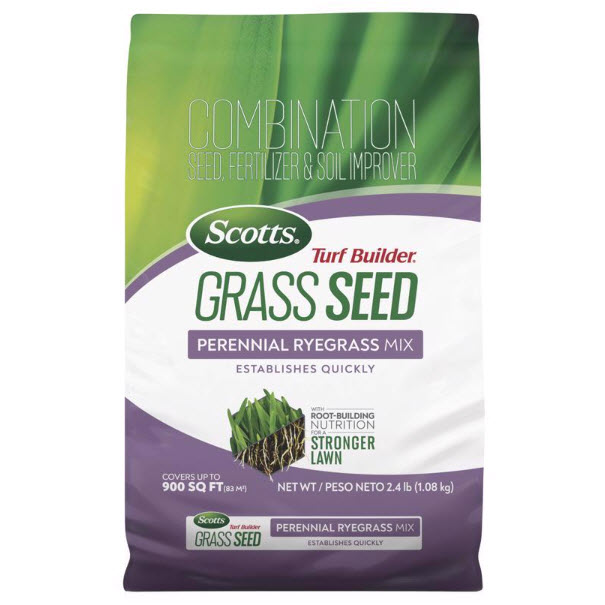 Turf Builder, Scotts, Perennial Ryegrass Sun or Shade Fertilizer/Seed/Soil Improver 2.4 lb - 1